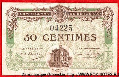 Chambre de Commerce de Bergerac 50 centimes 1918
