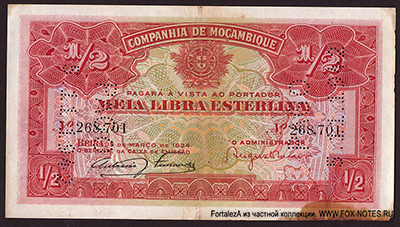   . Companhia De Moçambique, Beira. 1/2  1934.