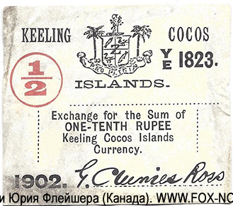 Keeling Cocos Islands 1/2 rupee 1902