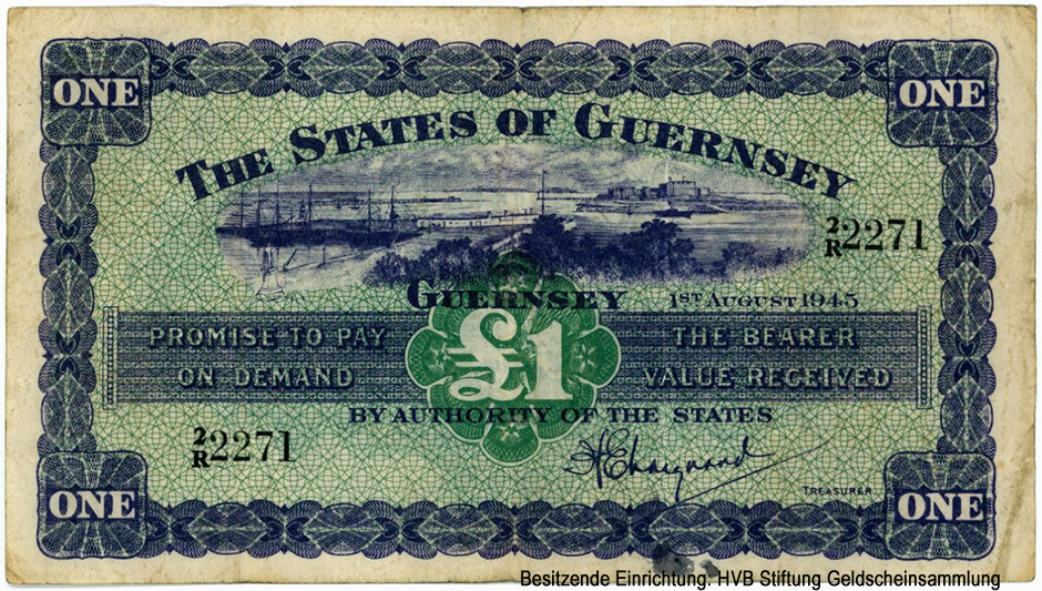 STATES OF GUERNSEY 1 pound 1945