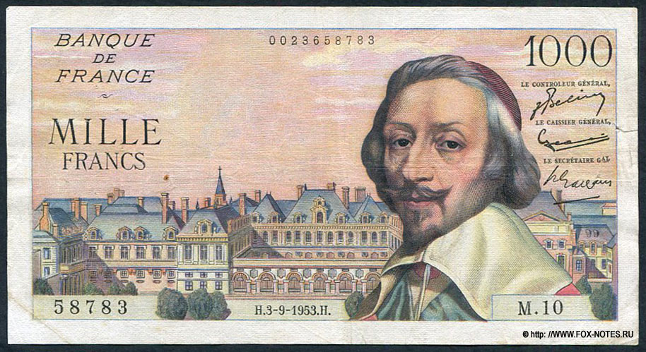 Banque de France 1000  1953 "Richelieu"