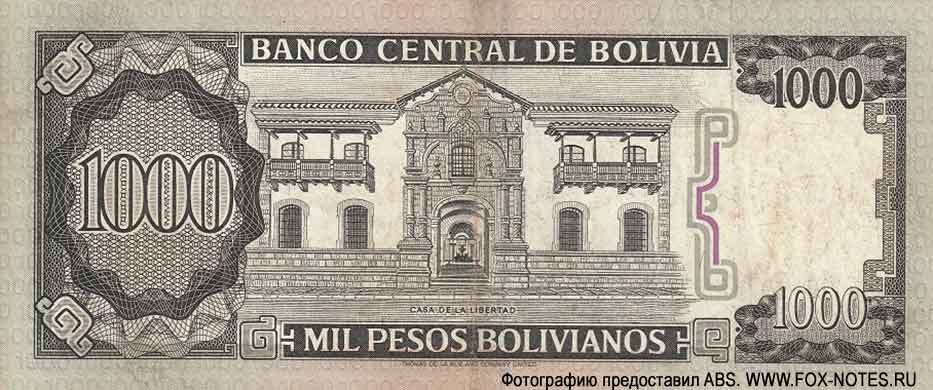 . Banco Central de Bolivia. 1000   1982