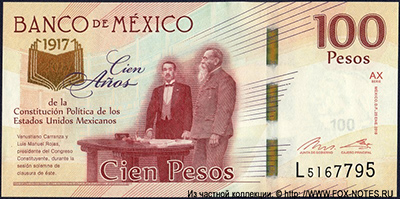 Billete Banco de México 100 pesos 2016