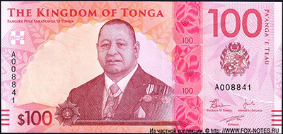 NATIONAL RESERVE BANK OF TONGA 100 Paanga 2023