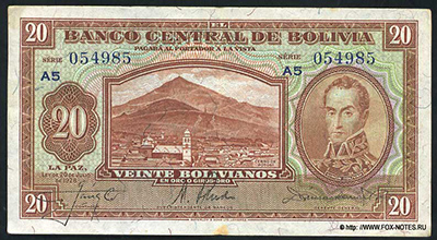 Banco Central de Bolivia 20 bolivianos 1928