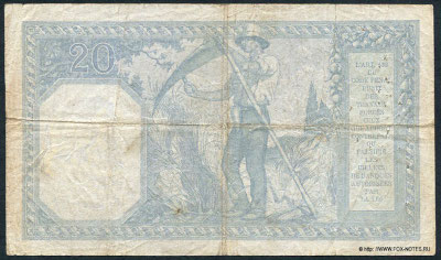 Banque de France 20 francs 1918 Bayard