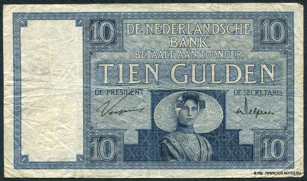 NEDERLANDSCHE BANK 10 Gulden 1929