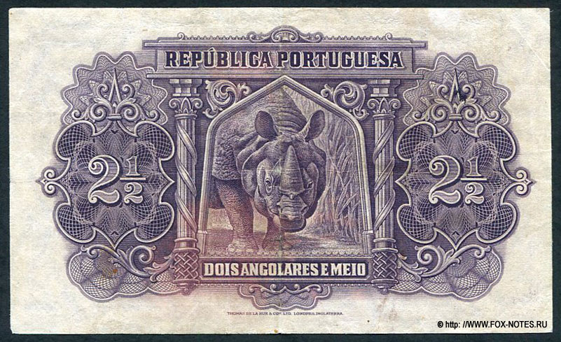 República Portuguesa Govêrno geral de Angola 2 1/2 Anolares e meio 28 de Março de 1942.