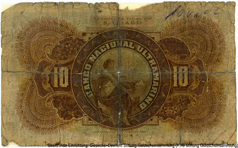 Кабо-Верде 10 мильрейсов — 1 de MARÇO de 1909.