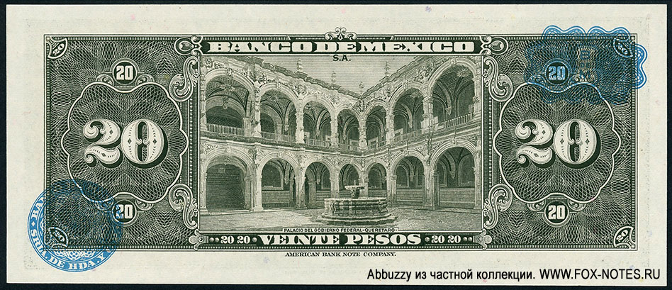 Banco de México. Billete Banco de México 20 pesos 1970.