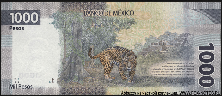 Мексиканские Соединённые Штаты. Banco de México. 1000 песо — 7 JUL. 2022. SERIE BF.