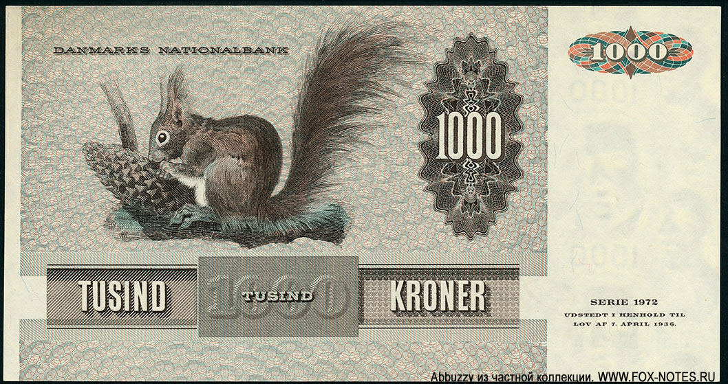 Дания 1000 крон 1980 1972