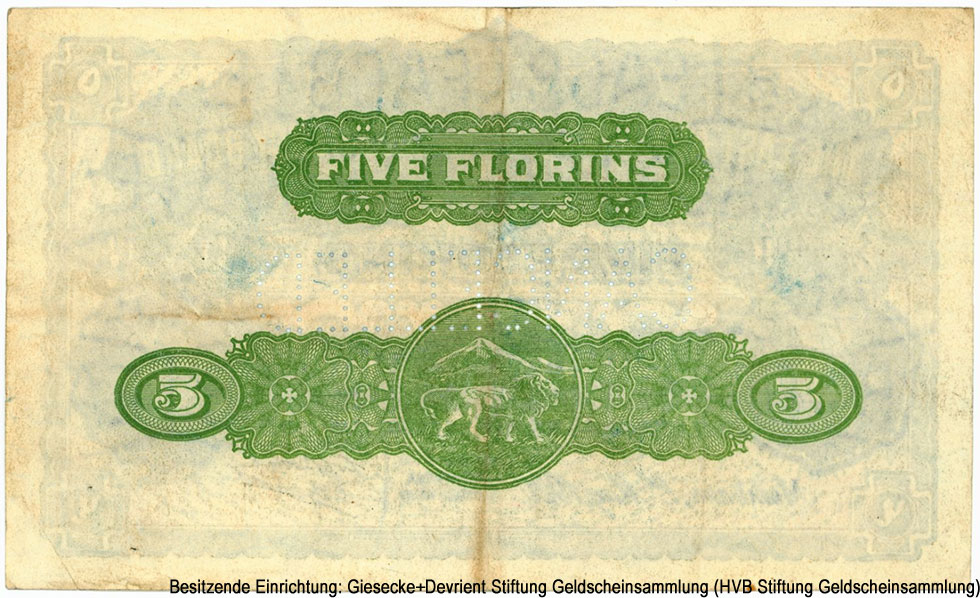 EAST AFRICA CURRENCY BOARD. 5 florins 1920