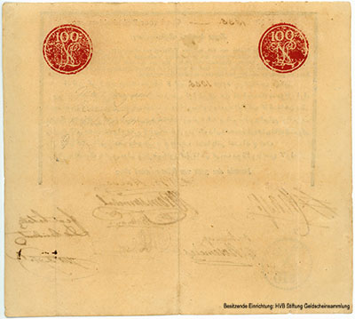 Hollandiche Indische Gouvernement 100 Rijksdaalders Batavia den 3den van Wintermaand 1810.