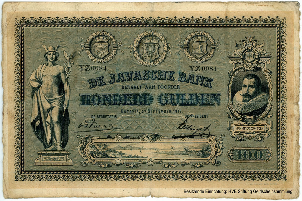 Нидерландская Ост-Индия. Javasche Bank 100 Gulden. Batavia. 27 September 1917.