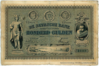  -. Javasche Bank  100 Gulden. Batavia. 27 September 1917.