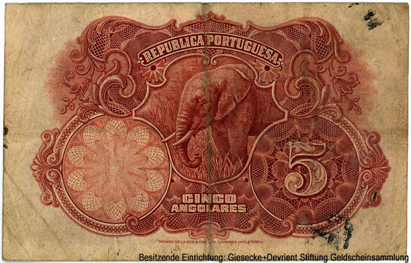 Португальская Западная Африка. 5 анголар 1926.