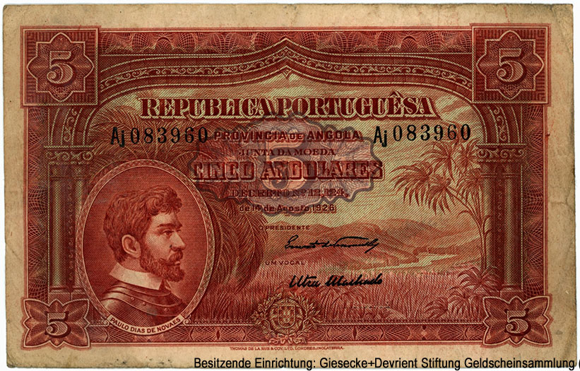 Португальская Западная Африка. 5 анголар 1926.