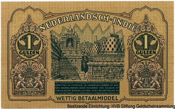 NEDERLANDSCH-INDIË MUNTBILJET EEN GULDEN BATAVIA 1 NOVEMBER 1939