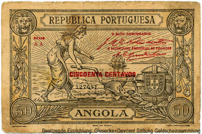 Republica Portuguesa Angola 50 centavos 1921