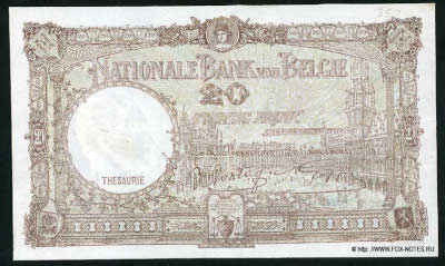 Billet Banque Nationale de Belgique 20 Francs. 1944