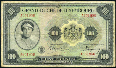 Grand-duche de Luxembourg. Bon de Caisse. 100 Francs. 1929