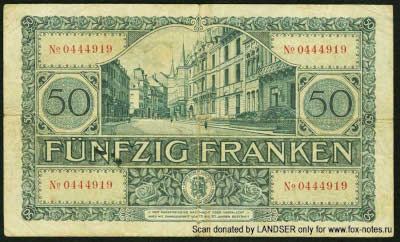 Grand-duche de Luxembourg. Bon de Caisse. 50 Francs. 1929