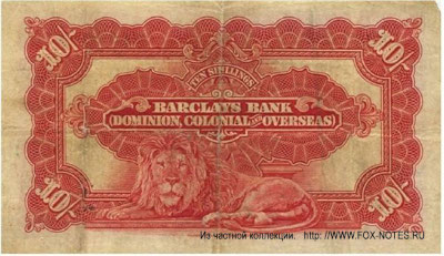 Barclays Bank (Dominion, Colonial and Overseas) 10 shillings 1926