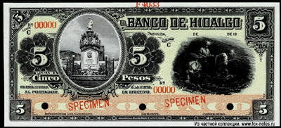 Banco de Hidalgo 5 pesos 1902