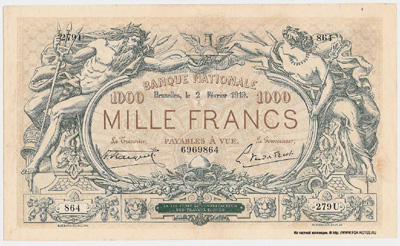 Бельгия 1000 франков 1919
