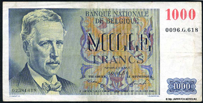 Бельгия 1000 франков 1950 банкнота