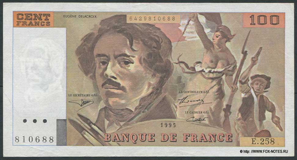  Banque de France 100  1995. "Delacroix"