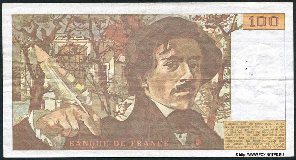  Banque de France 100  1985. "Delacroix"