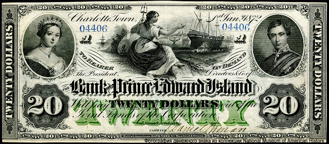 Bank of Prince Edward Island 20 dollars 1872
