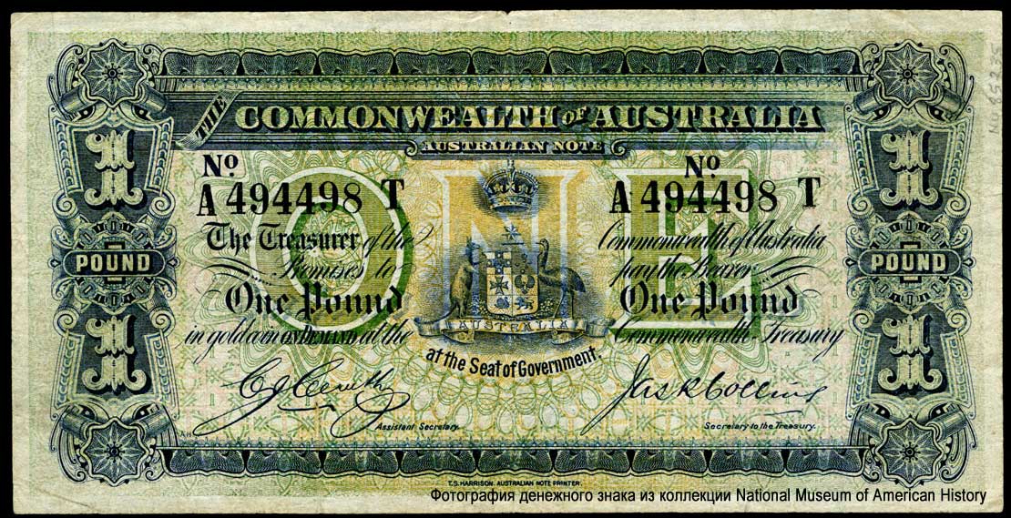   COMMONWEALTH OF AUSTRALIA TREASURY NOTES 1  1918