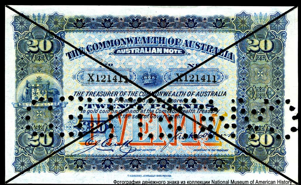   COMMONWEALTH OF AUSTRALIA TREASURY NOTES 20  1918