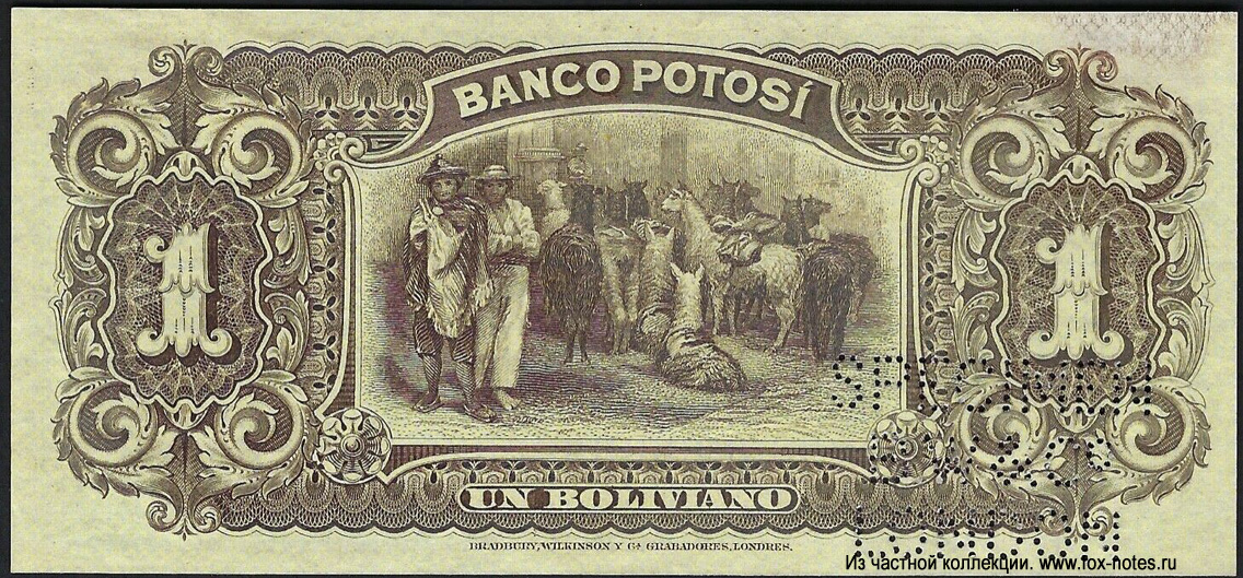 El Banco Potosi 1 boliviano 1894