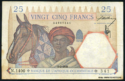 Французская Западная Африка  25 франков 1939