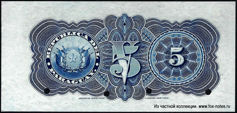 República del Paraguay. 5 Pesos 1903.SPECIMEN