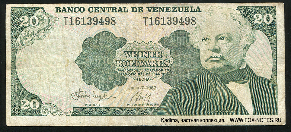 Banco Central de Venezuela. . 20  1987
