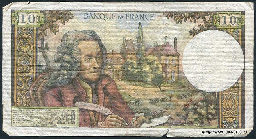  Banque de France 10  1972 "Voltaire"