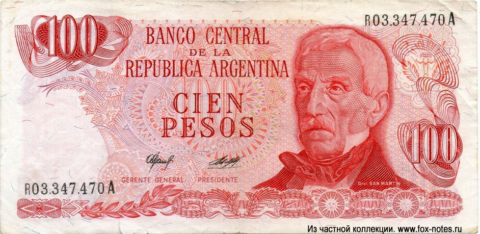 BANCO CENTRAL de la República Argentina  100  1976