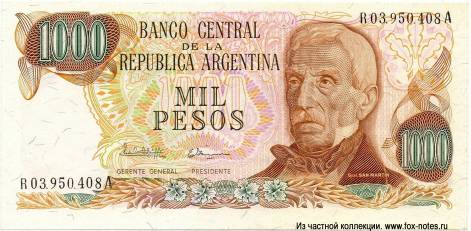 BANCO CENTRAL de la República Argentina  1000  1976