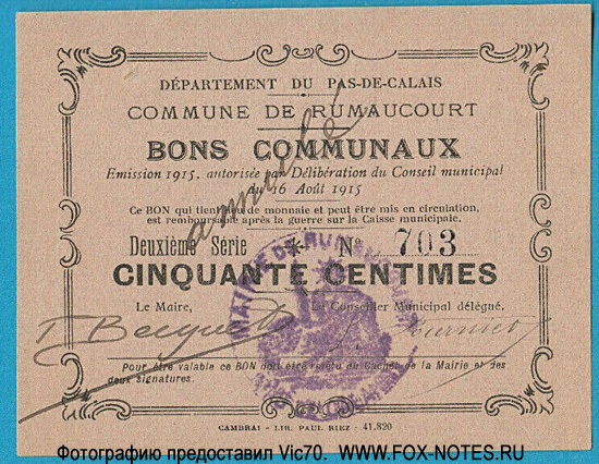 Département du Pas-de-Calais 50  1915