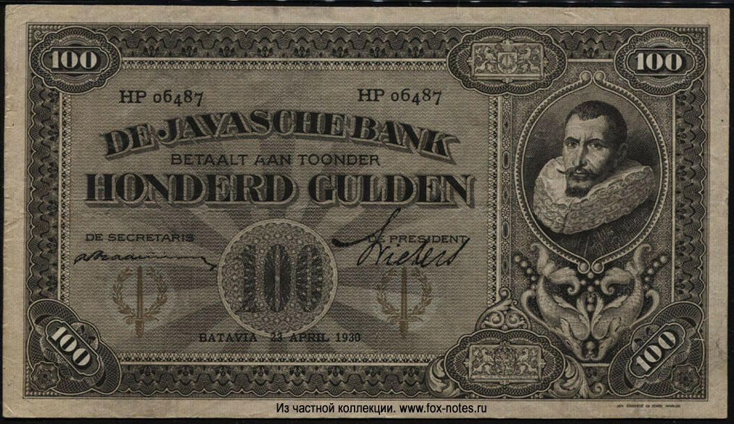  -  De Javasche Bank 100  1930