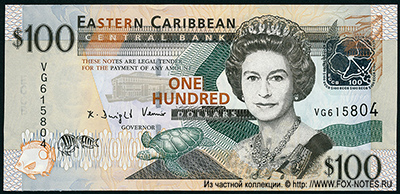 Восточные Карибы 100 долларов 2008