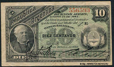 Аргентина 5 сентаво 1884