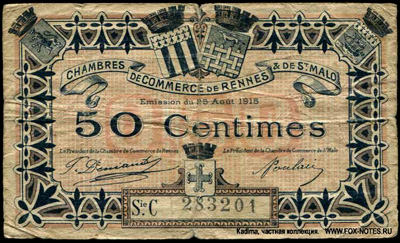 Chambre de Commerce de Rennes & De ST Malo 50  1915