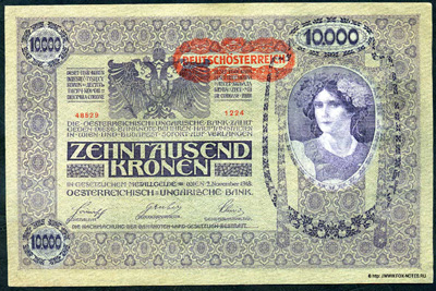 Австро-венгерский банк. Банкнота 10000 крон 1920.