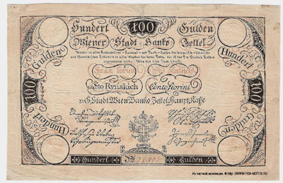 Wiener-Stadt-Banco-Zettel. 100 Gulden 1806.